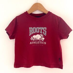 4/$20💥Vintage Roots Athletics Tee, Classic Cooper Beaver Logo, Mulberry & White